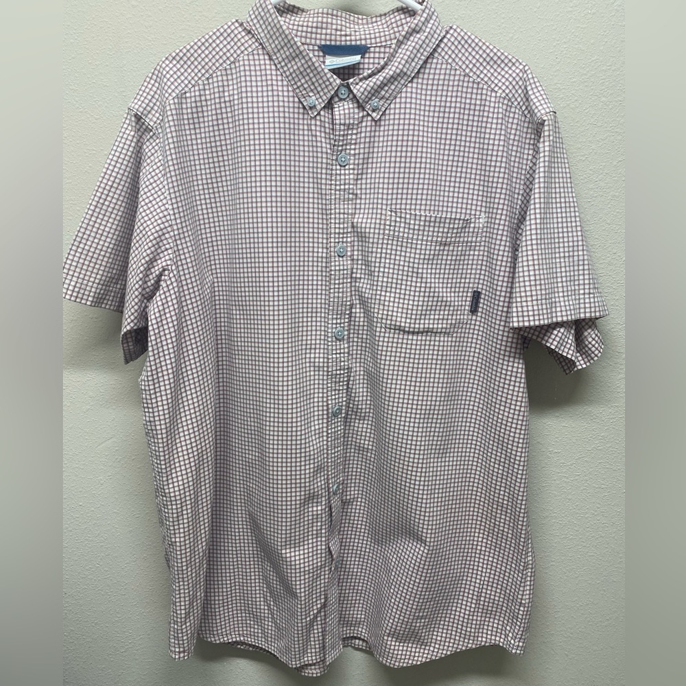 Columbia Shirt Adult Extra Large Multicolor Plaid Short Sleeve Button Up Mens XL